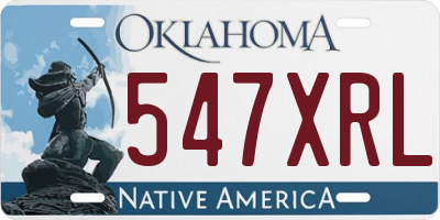 OK license plate 547XRL