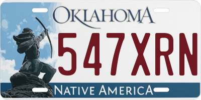 OK license plate 547XRN