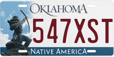 OK license plate 547XST