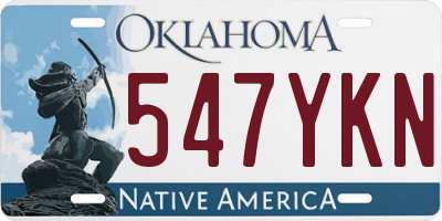 OK license plate 547YKN