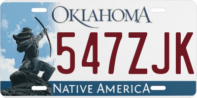 OK license plate 547ZJK