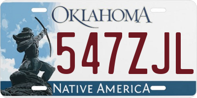 OK license plate 547ZJL