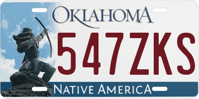 OK license plate 547ZKS