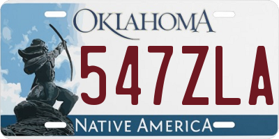 OK license plate 547ZLA