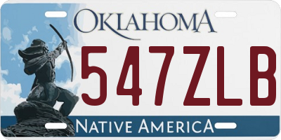 OK license plate 547ZLB