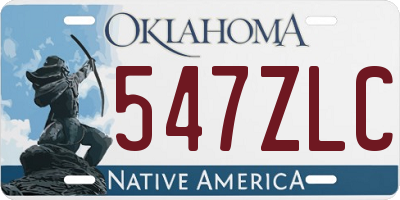 OK license plate 547ZLC