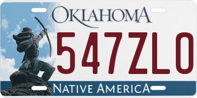 OK license plate 547ZLO