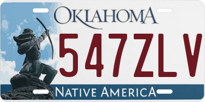 OK license plate 547ZLV