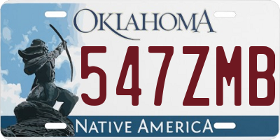 OK license plate 547ZMB