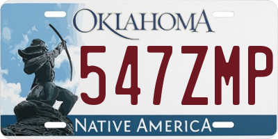 OK license plate 547ZMP