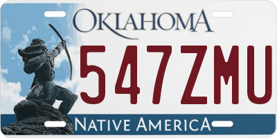 OK license plate 547ZMU