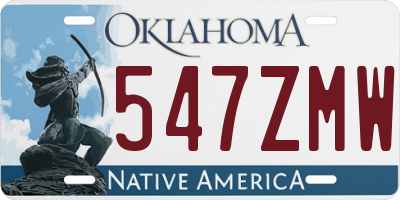 OK license plate 547ZMW