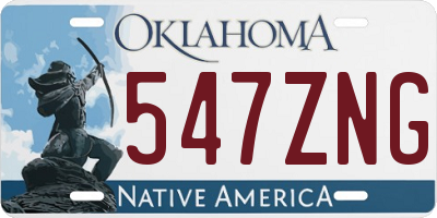 OK license plate 547ZNG