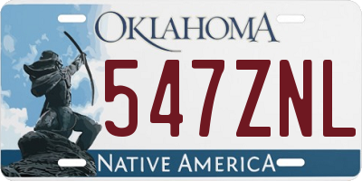 OK license plate 547ZNL