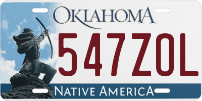 OK license plate 547ZOL