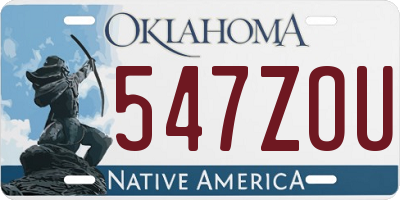 OK license plate 547ZOU