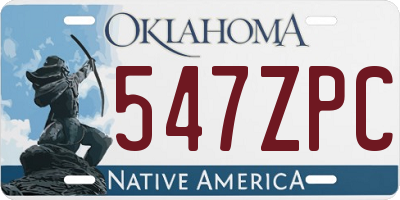 OK license plate 547ZPC