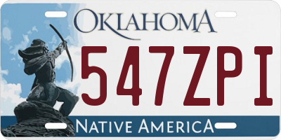 OK license plate 547ZPI