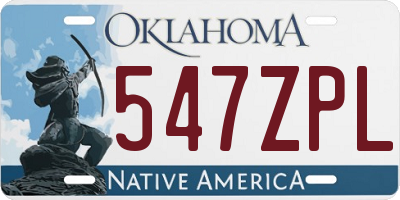 OK license plate 547ZPL
