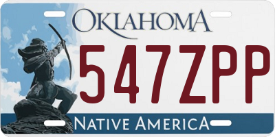 OK license plate 547ZPP