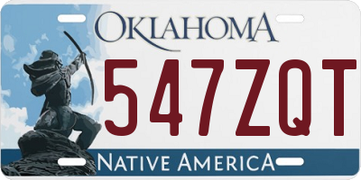 OK license plate 547ZQT