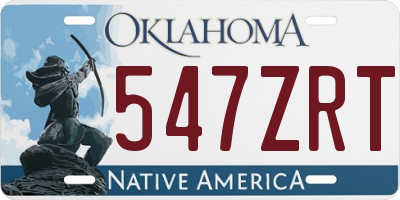 OK license plate 547ZRT