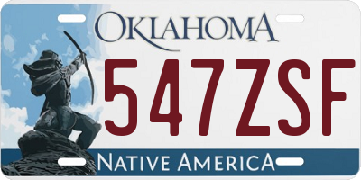 OK license plate 547ZSF