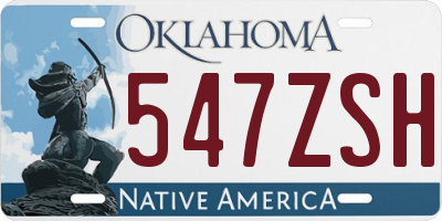 OK license plate 547ZSH