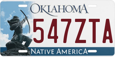 OK license plate 547ZTA