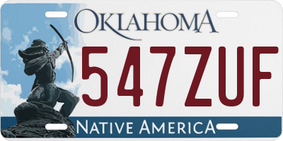 OK license plate 547ZUF