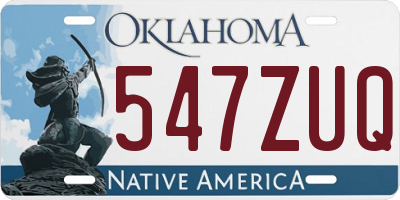 OK license plate 547ZUQ