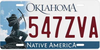 OK license plate 547ZVA