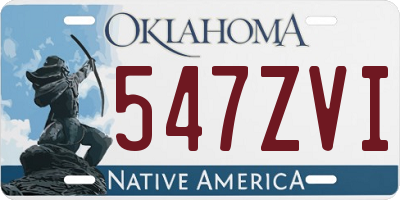 OK license plate 547ZVI