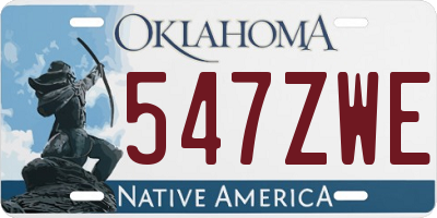 OK license plate 547ZWE