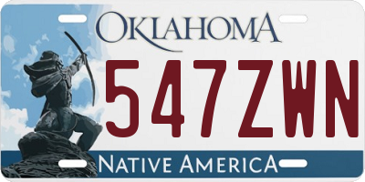 OK license plate 547ZWN
