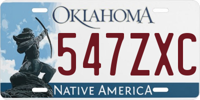 OK license plate 547ZXC