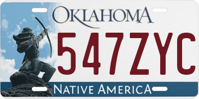 OK license plate 547ZYC