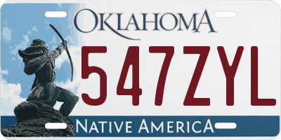 OK license plate 547ZYL