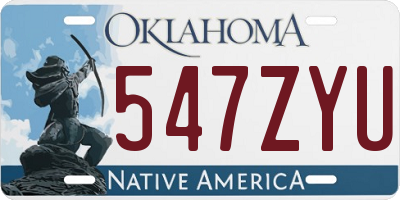 OK license plate 547ZYU