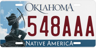OK license plate 548AAA