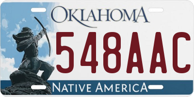 OK license plate 548AAC
