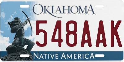 OK license plate 548AAK