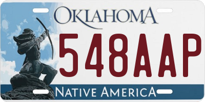 OK license plate 548AAP
