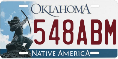 OK license plate 548ABM