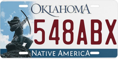 OK license plate 548ABX