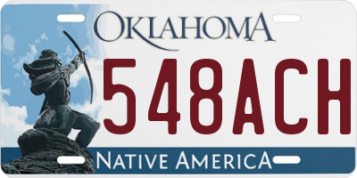OK license plate 548ACH