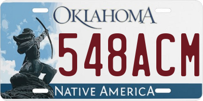 OK license plate 548ACM