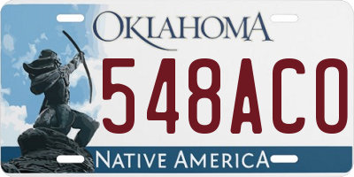 OK license plate 548ACO