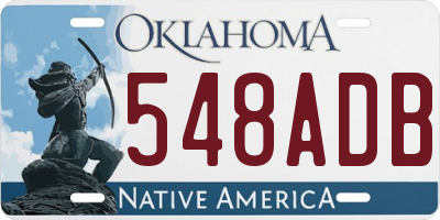 OK license plate 548ADB