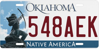 OK license plate 548AEK
